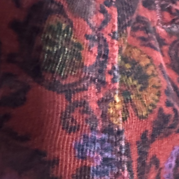 Free People Burgundy Floral Cropped Flare Pants - Picture 14 of 14